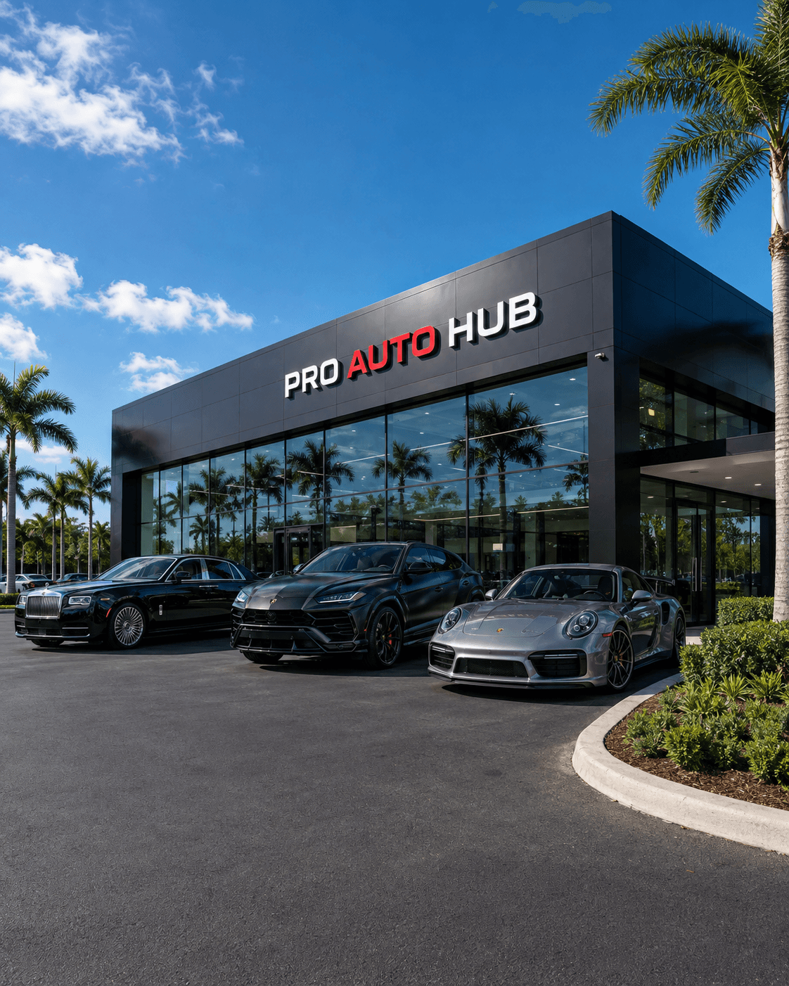 Premium vehicle displayed in a modern automotive setting